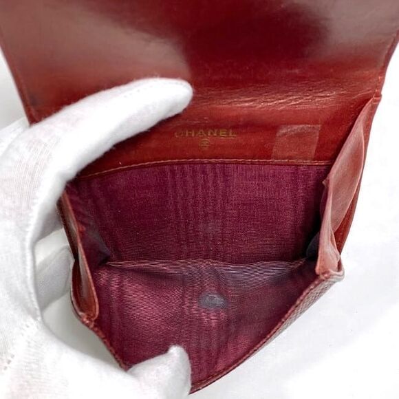 Chanel Bifold Wallet Ec22876 Red Coco Mark A13496 - Picture 5 of 10